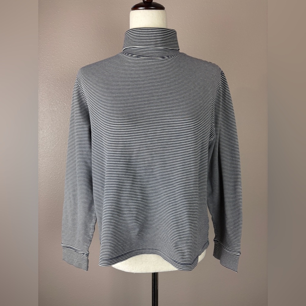 LL Bean stripped thick turtleneck shirt size Large